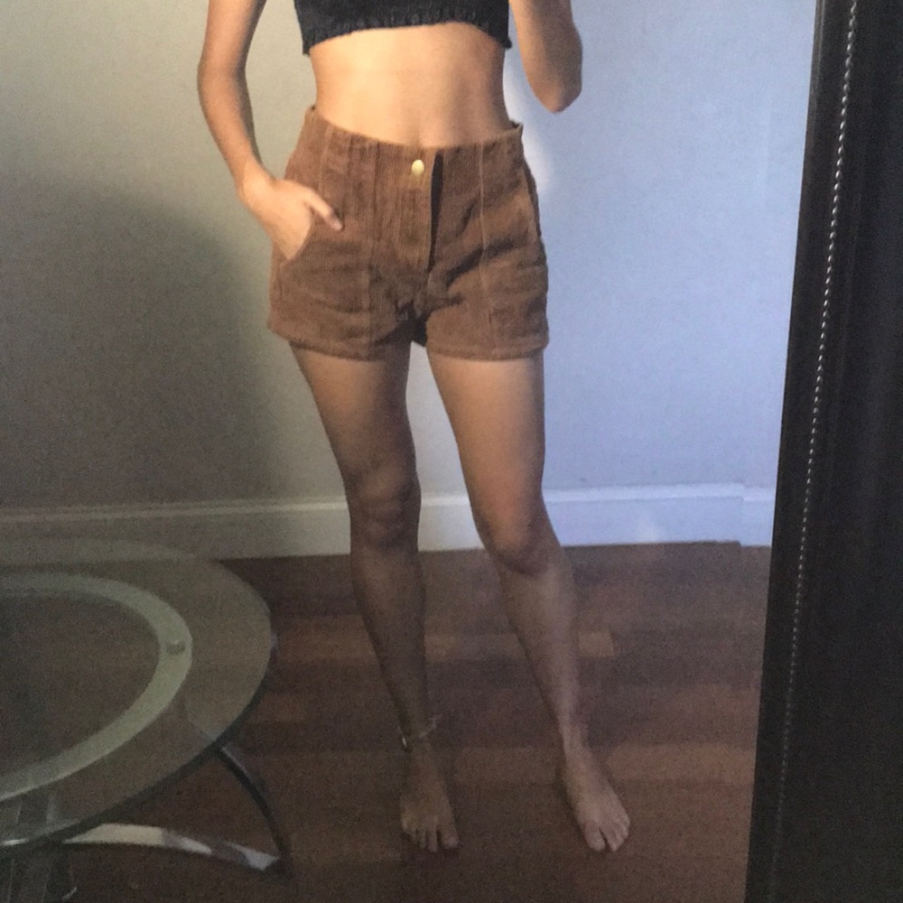 Tan Corduroy Shorts
